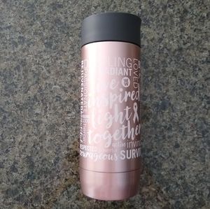 Pink Stainless Travel Mug With Tea Basket